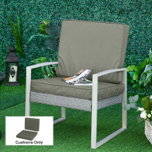 Outsunny 2 Piece Cushion Seat Cushion Pads for Rattan Furniture Indoor Outdoor