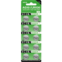 Alkalische 1.5v knoopcel batterijen, 10x draagbare horlogecel, Lr1130 Anti-kruipende knop batterij, gemakkelijk te dragen, veiligheidsborging
