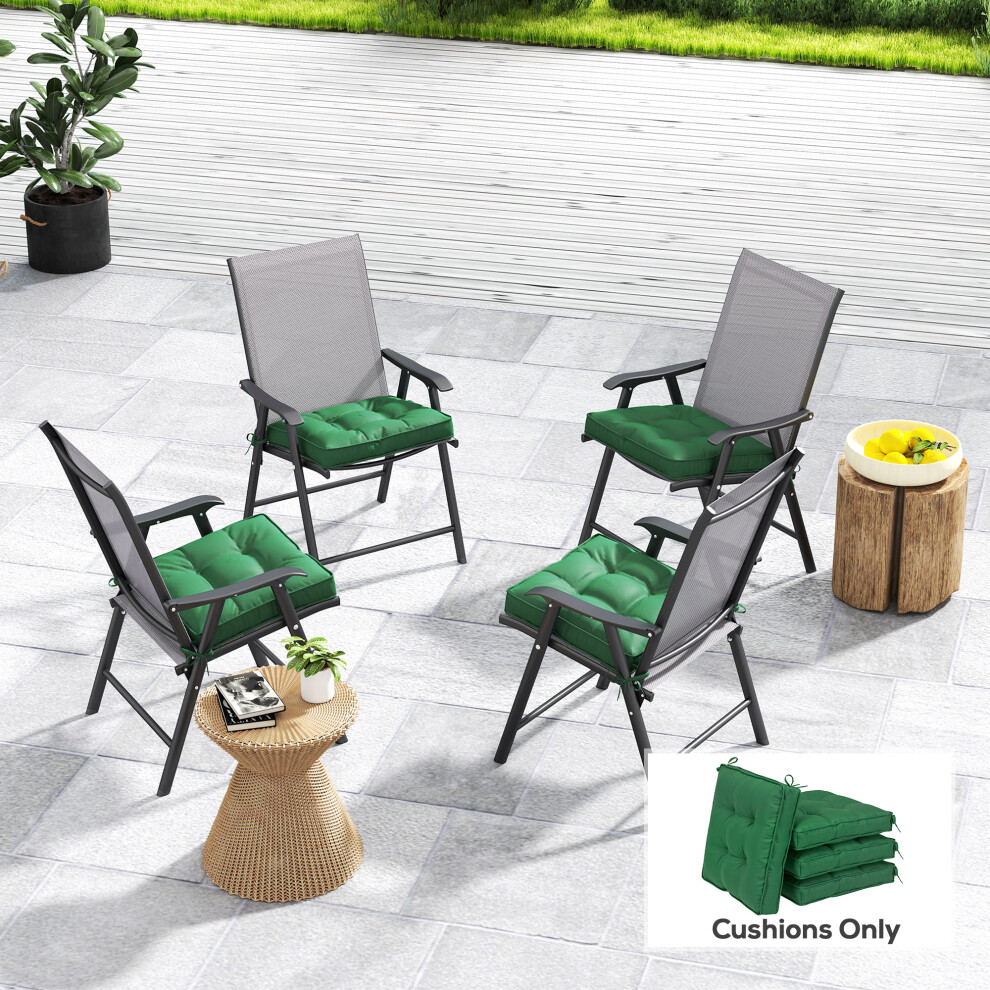 New Outsunny 42 X 42Cm Replacement Garden Seat Cushion Pad With Ties, Green