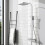 AICA Bathroom Thermostatic Exposed 8-inch  Square Shower Head and Handheld 1