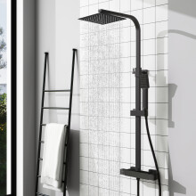 AICA Bathroom Thermostatic Exposed 8-inch Twin-Head Square Shower Set