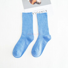 (Sky Blue) Solid Pure Color Formal Socks Cotton Fashion Casual Breathable Crew Socks New