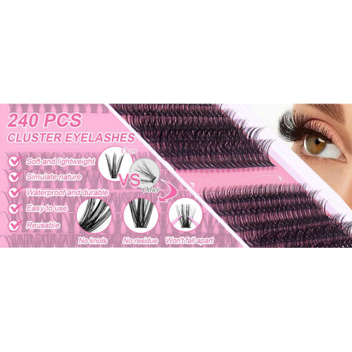 DIY-SET-032 240 Stück 10-16mm D Curl schwarze Wimpern 2