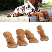 4er-Set khaki Größe 2 Haustierstiefel - warm weich rutschfest