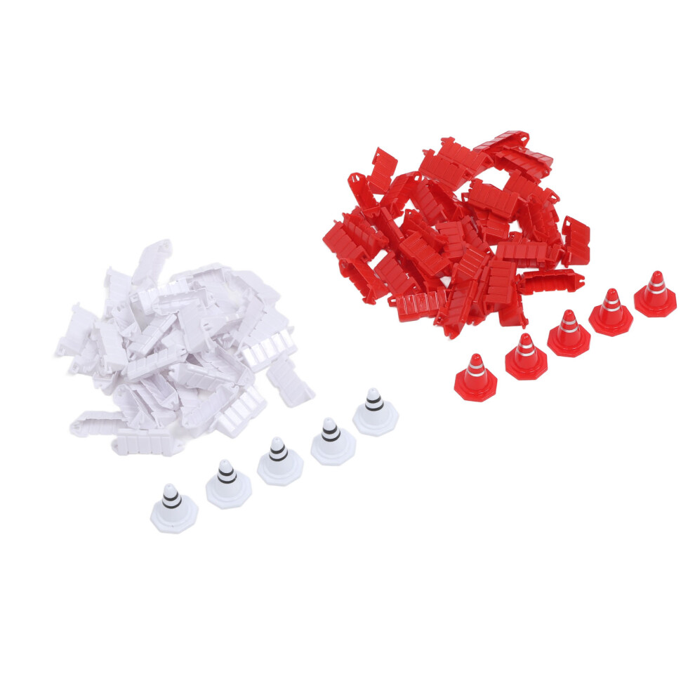 80Pcs Rc Roadblocks Rc Car Racing Track Drift Runway Barriers Drift Field Fence With 10Pcs Traffic Cones 9361314091681