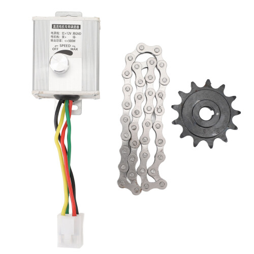 Motor Speed Controller Motor 12V500W Speed Controller Switch with 38 Sections Chain and 410 Model 13T Sprocke 1