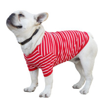 Gestreiftes Baumwoll-Hundeshirt atmungsaktiv weich Größen S-XL