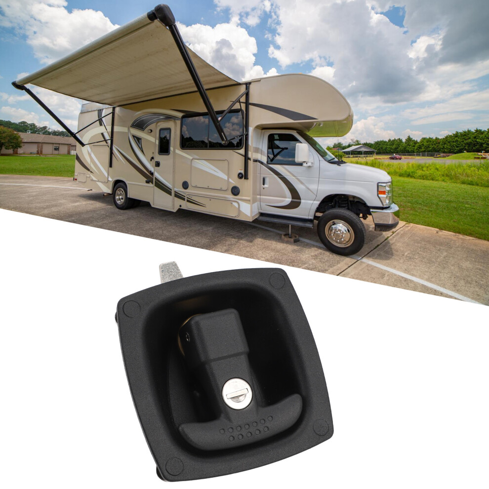 T Handle Latch Black Zinc Alloy T Type Toolbox Folding Handle Lock With Two Keys For Rv Camper Trailer 4611314094812