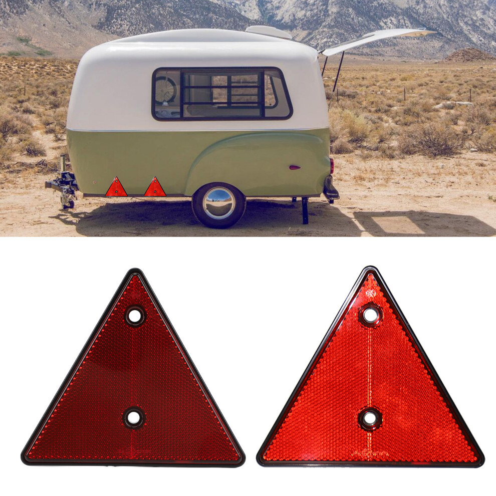 2 Pcs Triangle Safety Reflectors Trailer Reflector Tail Warning Reflectors Screw Fixing For Trailer Truck Rv Red 9331314095330