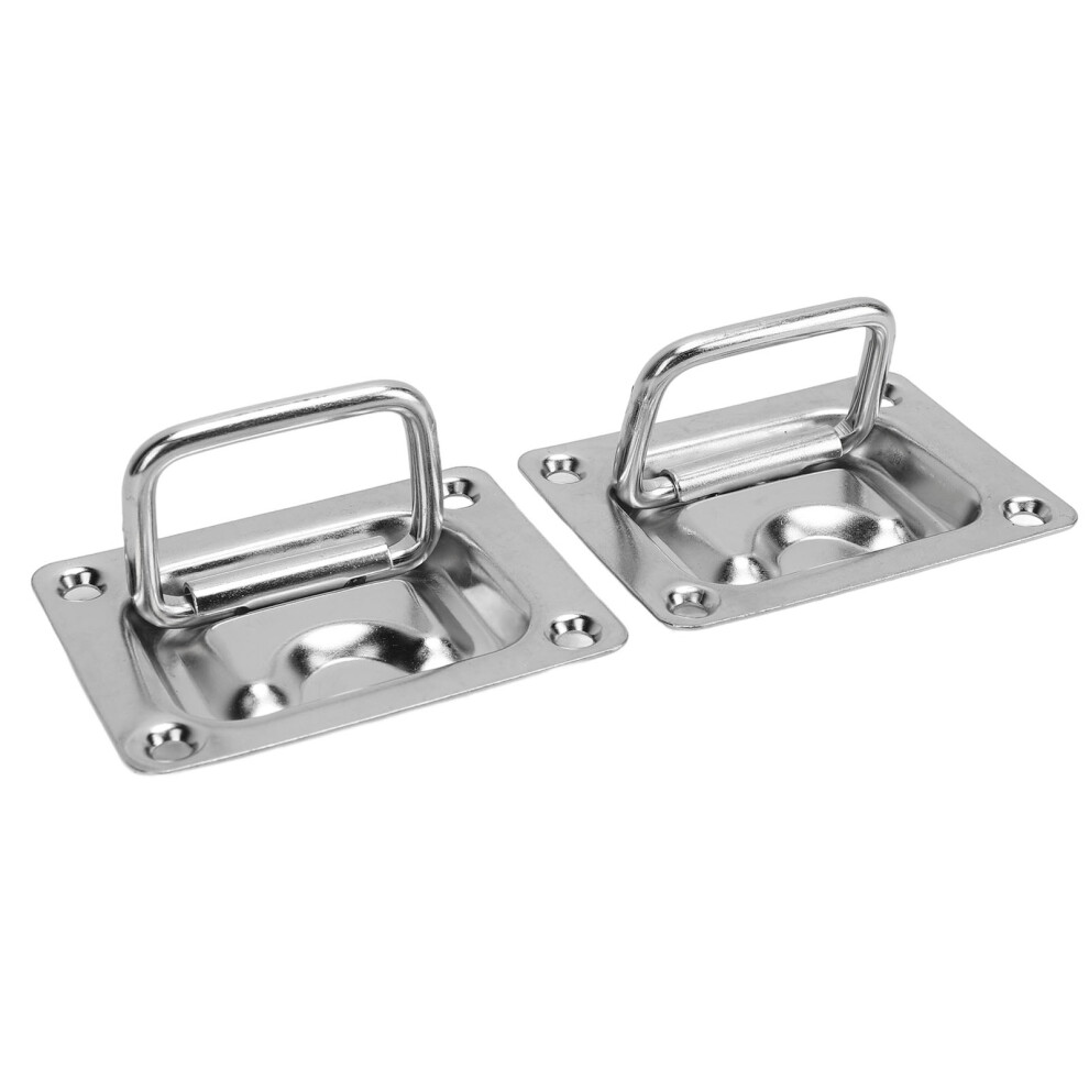 76 X 57Mm 2Pcs Flush Lift Pull Ring Handle 304 Stainless Steel Durable Flush Mount Recessed Pull Handle 8771314095946