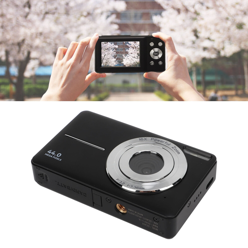 Digital Camera for Teens Kids 44MP 1080P HD 16X Digital Zoom Autofocus Pocket Compact Camera for Photography Travel Vlogging Black EU Plug-image-OPC-PHQS9ND-NEW