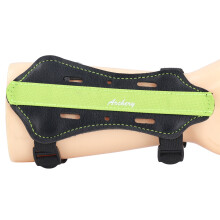 Kinder Bogenschießen Armschutz aus PU-Leder, verstellbar, atmungsaktiv, grün, 15 cm