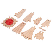 Wooden Train Track Set for Toddlers Assembly Kit Building Toys Educational DIY Wooden Train Track Expansion Pack Pack C