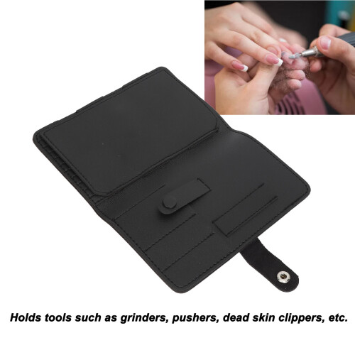 Nagelbohrer Bits Organizer Tasche 37 Fächer PU Schwarz 2