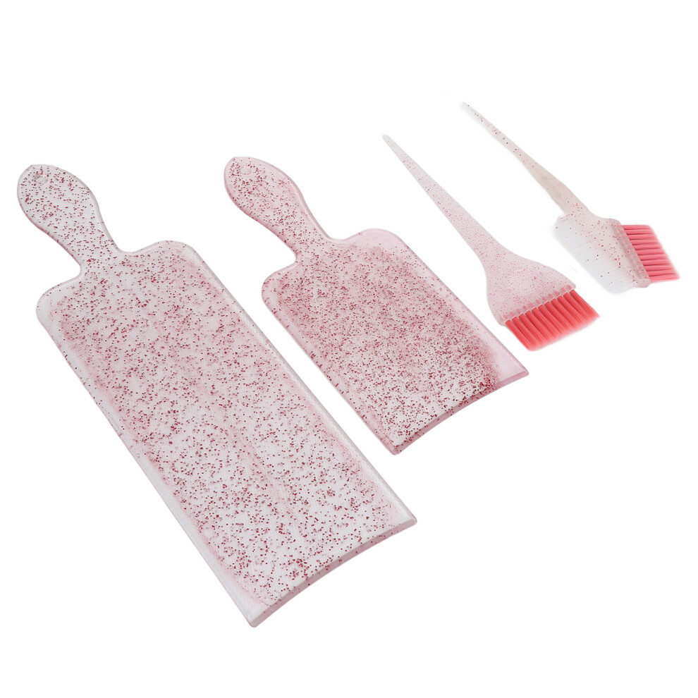 Pink 4Pcs Hair Coloring Board Kit Highlighting Tinting Bleaching Hair Dyeing Brush Board Kit For Beauty Salon