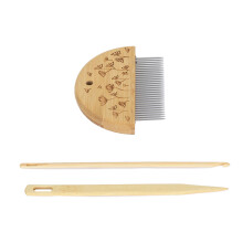Weaving Loom Comb Professional Wooden Loom Comb Big Eye Needle 4mm Crochet Needle Set for Making DIY Crafts Tool Type 1