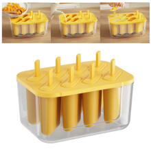 Ice Cream Molds Flexible Silicone 8 Piece Ice Pop Mold Reusable Easy Release DIY Freezer Pop Maker for Kids Homemade