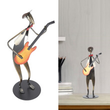 Eisen-Gitarrist-Statue, matte Oberfläche, Tisch-Deko