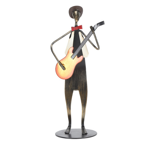 Eisen-Gitarrist-Statue, matte Oberfläche, Tisch-Deko 1