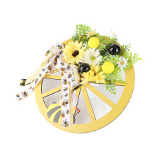 Sonnenblumen-Radkranz - Gelbe Türdeko für die Eingangstür