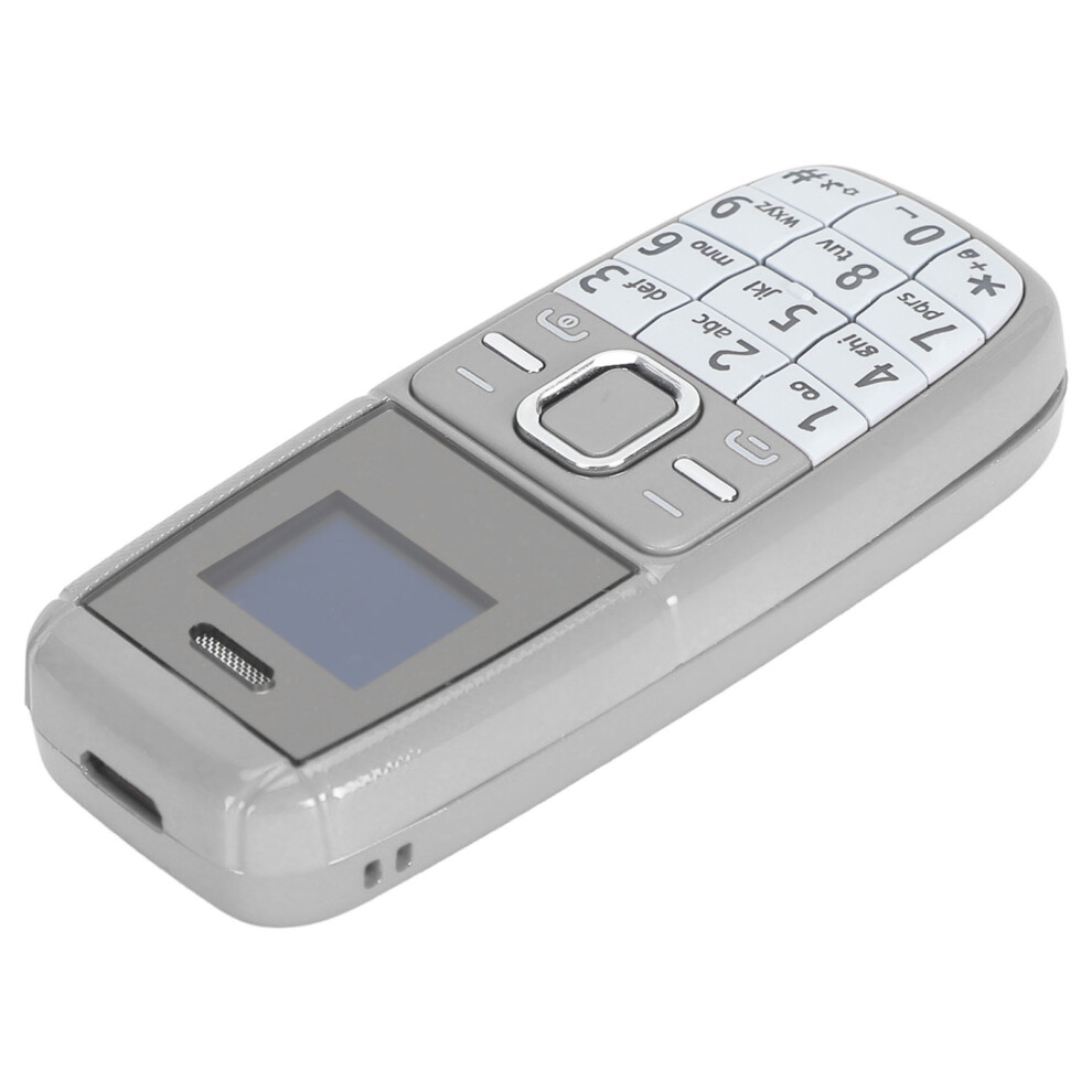 Mini Button Phone Unlocked Dual Sim Card 2G Gsm Low Radiation Bt Dialer Music Player With Voice Changer Smallest Mobile Phone Grey 4601314111657