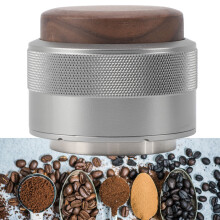 Coffee Distributor Tamper Constant Pressure 304 Stainless Steel Wood Handle Coffee Leveler for Coffee Brewing 51mm (Silver)