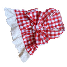 Kariertes Hundekleid Leine-Set Größe S Rot Polyester