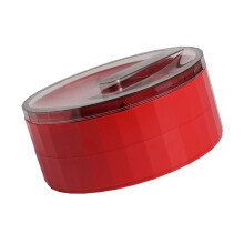 Rotierbare geteilte Servierplatte mit Deckel in Rot