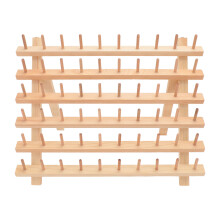60 Spulen Holz Wandmontierter Garnhalter Aufbewahrungsorganizer 34x40x25cm