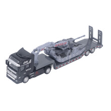 Flatbed Trailer Toy Simulation Detachable Collectible Military Trailer Tank Model for Boys Gray