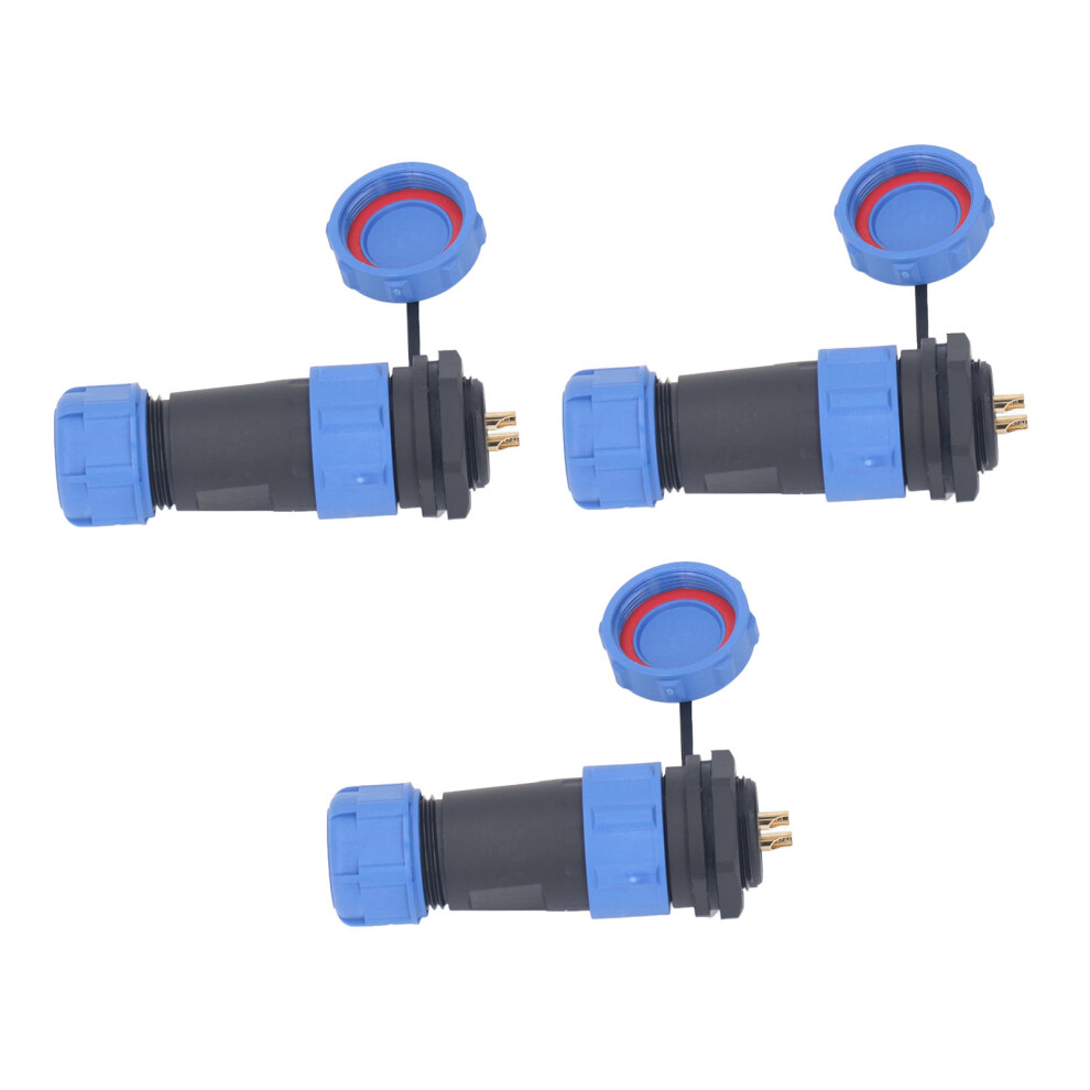 3 Pcs Sp21 Aviation Connector 2 Pin Ip68 Waterproof Rear Nut Connector Ac500v 30A 9311314121888