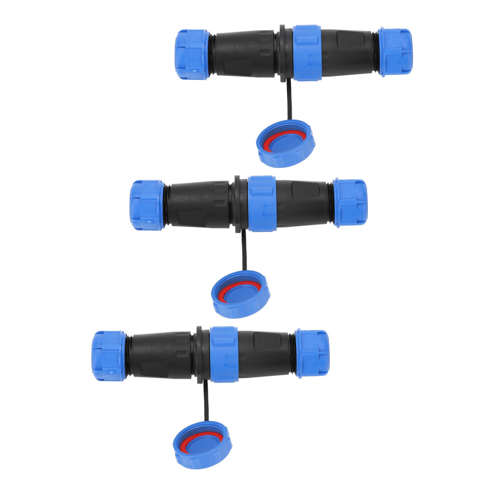 3Pcs Industrial Electrical Power Cable Connector 2Pin Ip68 Waterproof Aviation Bulkhead Connector Ac500v 30A 9491314122358