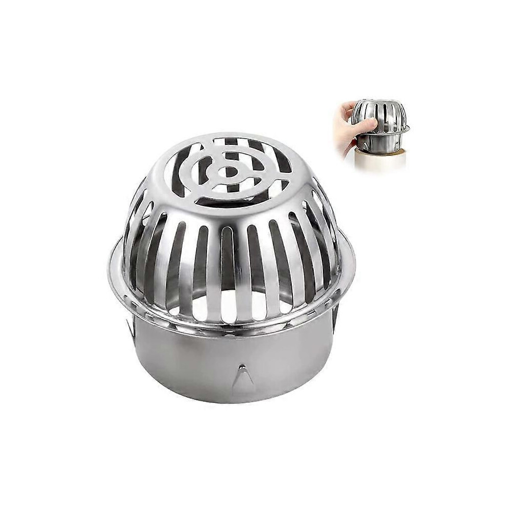 (As show, One size) Gutter protection stainless steel floor drain, 1 piece gutter leaf protection downpipe, stainless steel leaf catcher grid gutters