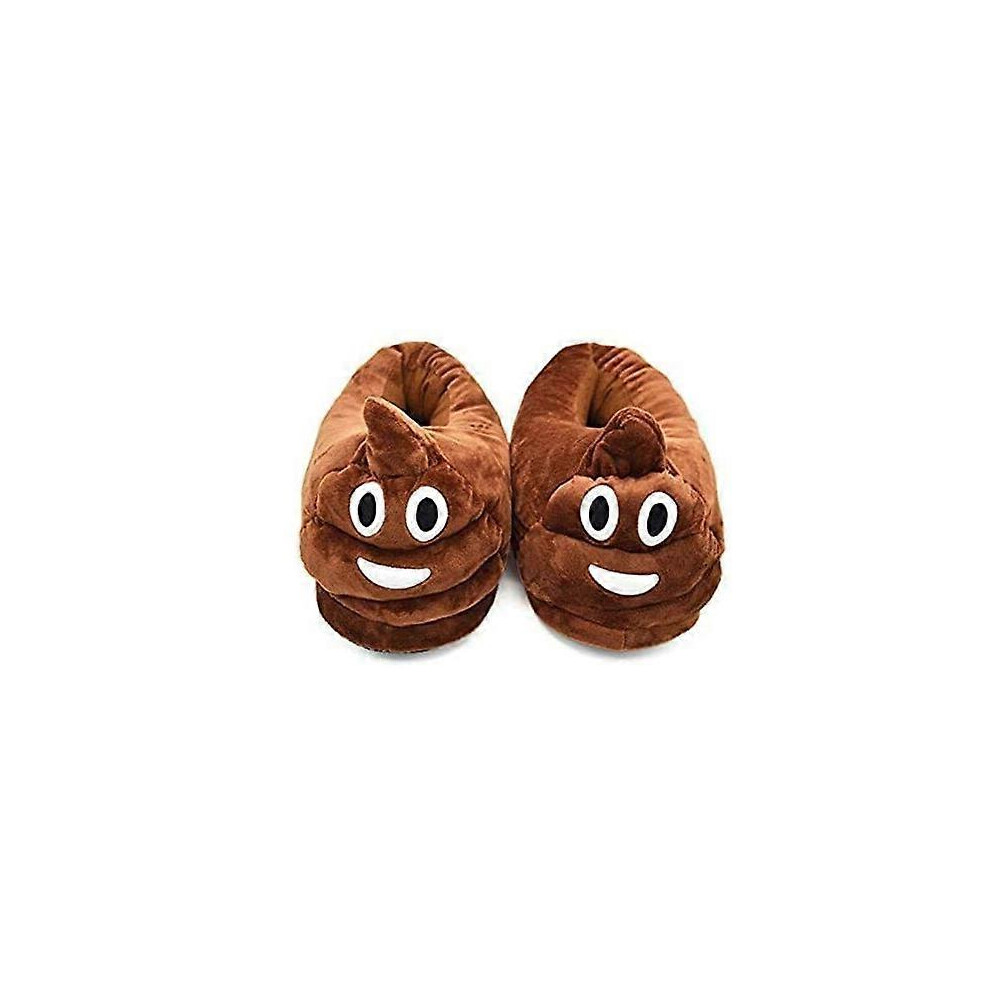 (As show, One size) Furry Monster Adventure Slippers, Cozy Novelty Warm Winter Poo Slippers for Adults (EU 44) Brown