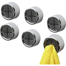 (As show, One size) Towel holder tea towel holder without drilling self-adhesive towel hook for bathroom, kitchen and household 42 x 22 mm (silver)