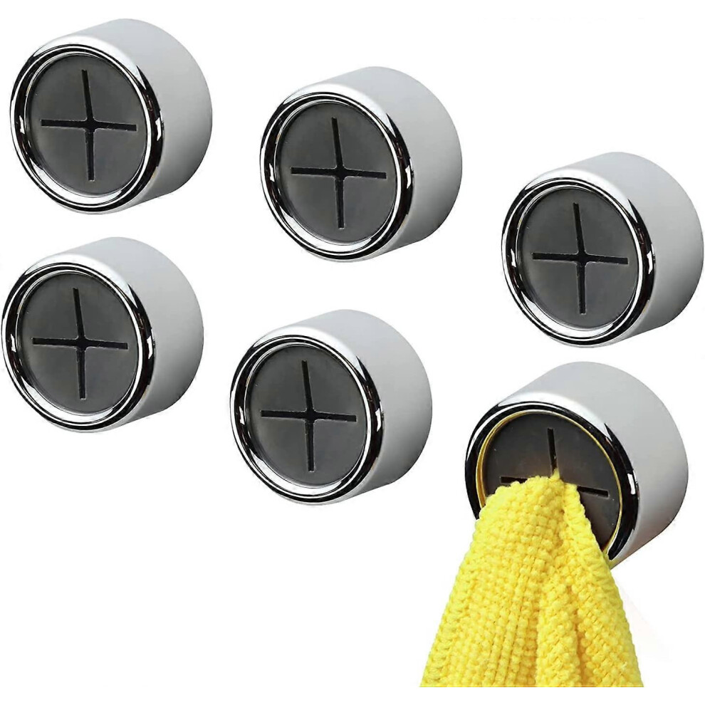 (As show, One size) Towel holder tea towel holder without drilling self-adhesive towel hook for bathroom, kitchen and household 42 x 22 mm (silver)