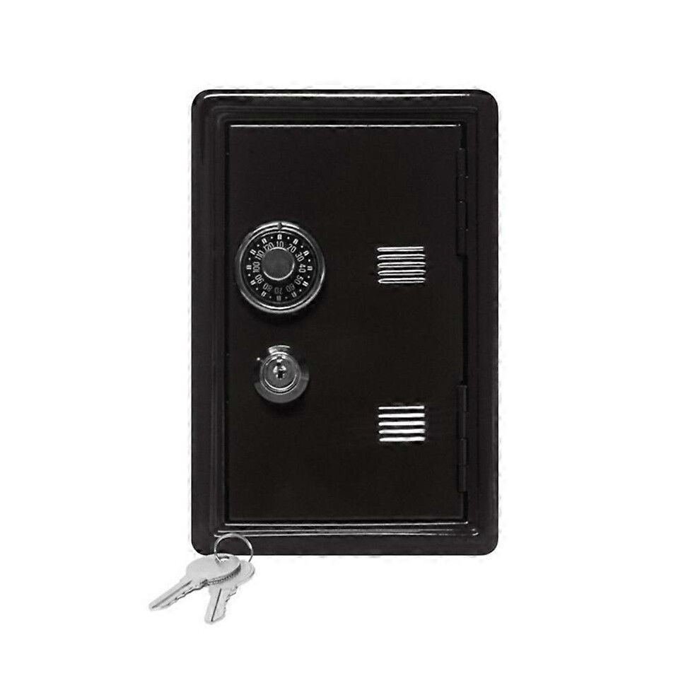 (As Show, One Size) Creative Metal Mini Safe English Dictionary Combination Money Storage Jar 18Cm Deposit Box Black