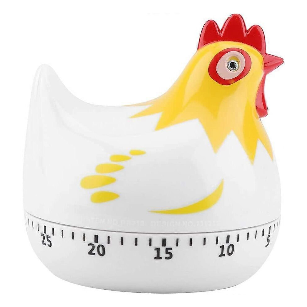 (As show, One size) Chicken Timer Cute Cartoon Kitchen Timer (White)Cooking Timer Reminder Countdown Baking Timer for Cooking Baking