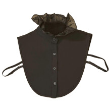 (Style 2 black, One size) Button Down Half Shirt Detachable Lace Blouse False Collar Ruffled Mock Neck Decorative Collar Insert for Women Favor