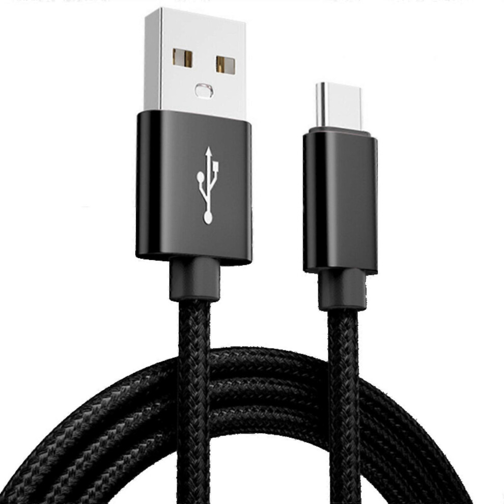 (2 Meters Black, One Size) Wireless Controller Charging Wire 100/200/300Cm Nylon Braided Portable For Controller Data Sync Power Cable 3081097232564