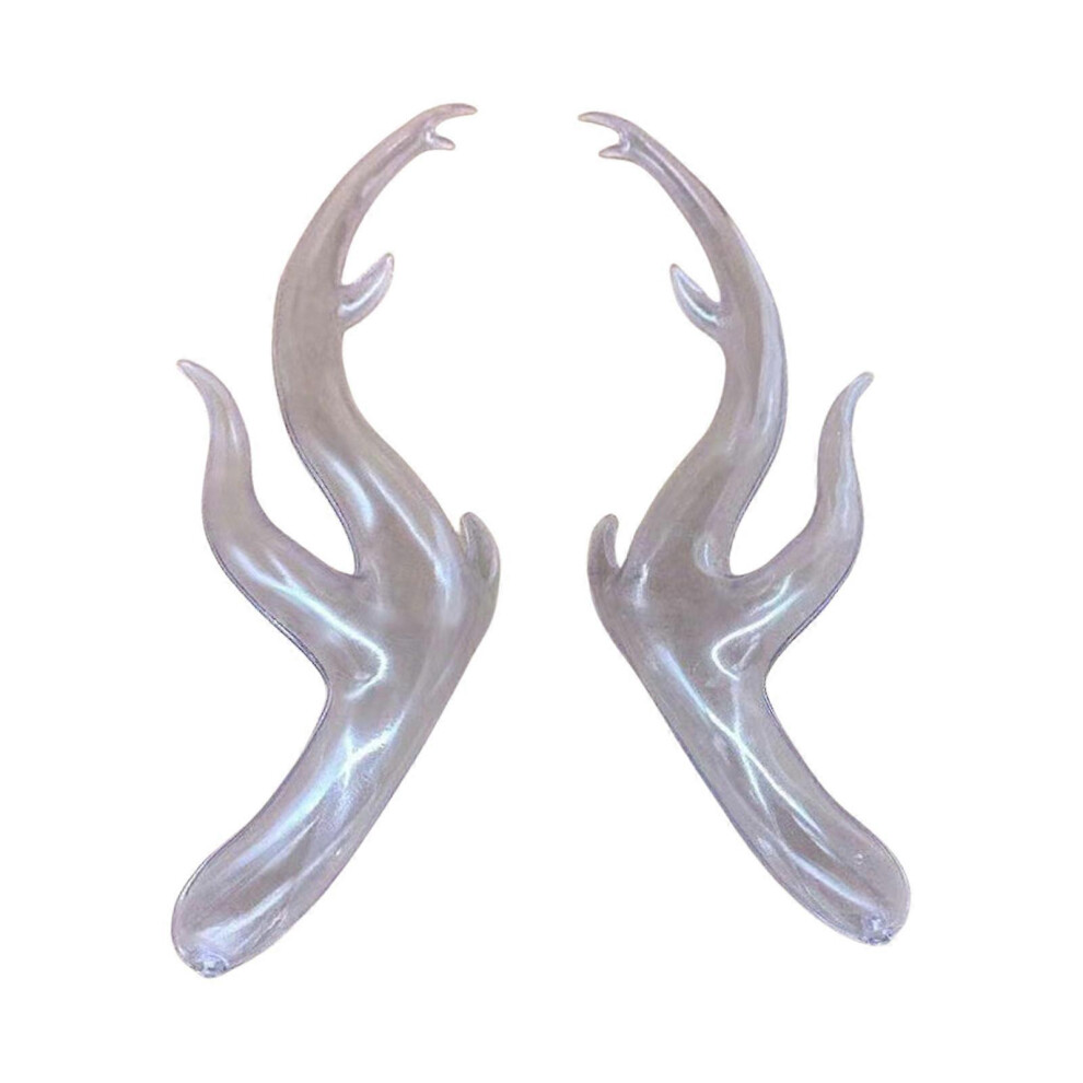 (Pink Solid, One Size) Deer Horns 1Pair Resin Materials Easy To Install Realistic For Cosplay And Party Wear Costume Hairhoop Project Accessory 3081097234483