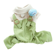 Grüner Hunderoverall aus Polyester, Größe L, hält warm, mit Schnalle