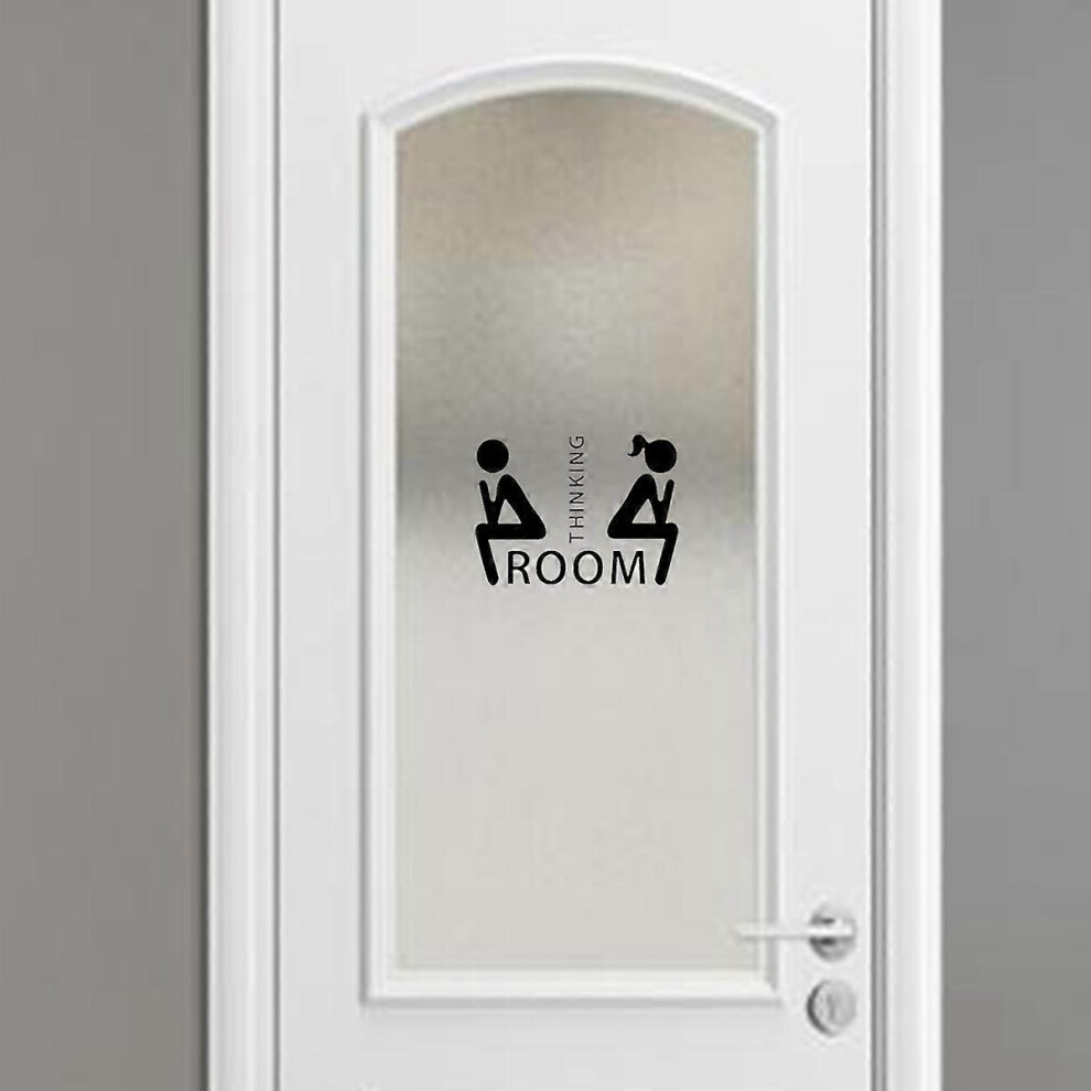 (As show, One size) 2pcs Man Woman Toilet Bathroom Washroom 2 WC Decal Restroom Decor Art Wall Home Kids Room Living Office Decoration Stickers