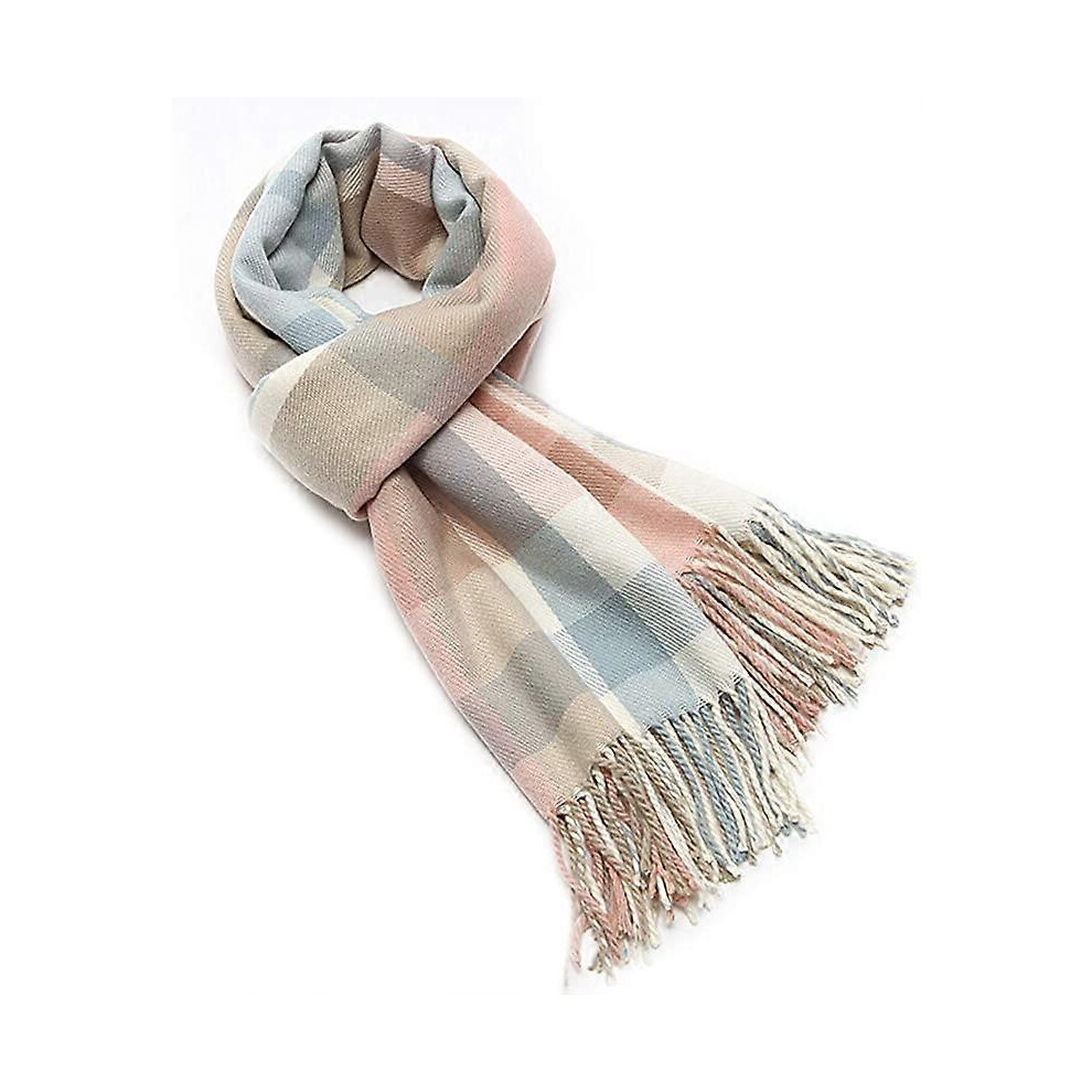(As show, One size) Fashion Women's Winter Shawl Check Oversized Square Blanket Shawl, Check Tartan Stripe Plaid Pattern Oversized Fringe Poncho