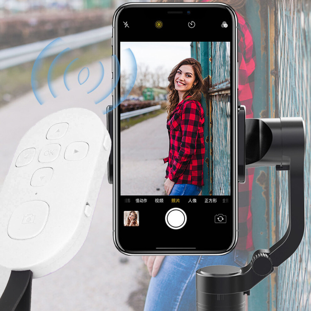 Bluetooth Remote Control Phone Page Turner Rechargeable Remote Selfie Clicker Hands Free For Smartphone Tablets White 4691314127741