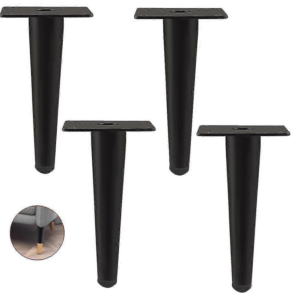 (As show, One size) Set of 4 Furniture Legs, Tilt Sofa Leg, Table Leg, Cabinet Legs, Bed Metal Legs, For Coffee Tables, Cabinets and Sofas Black