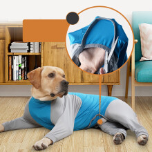 Blau-Grau XL 4-Bein-Hundepyjama-Jumpsuit, Polyester