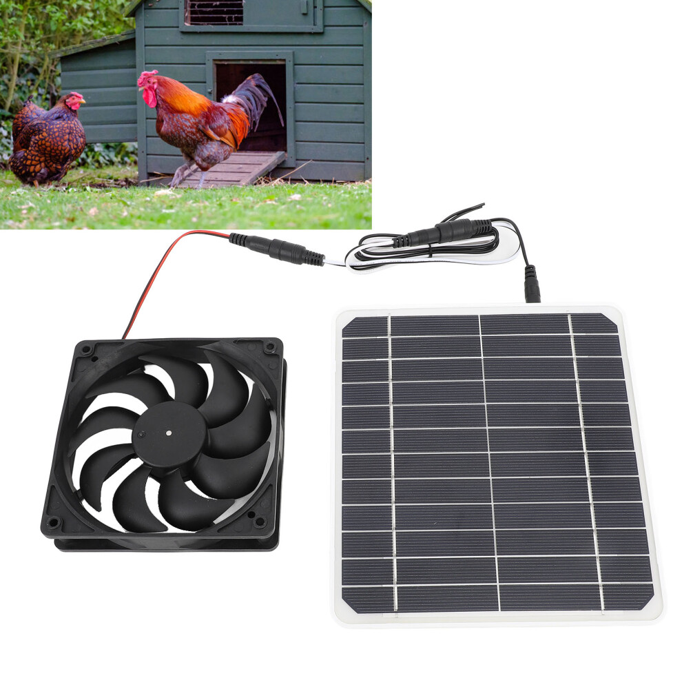 20W Solar Exhaust Fan Quiet Monocrystalline Solar Panel Ventilation Fan With Bracket For Chicken Coop Pet House 9311314132464