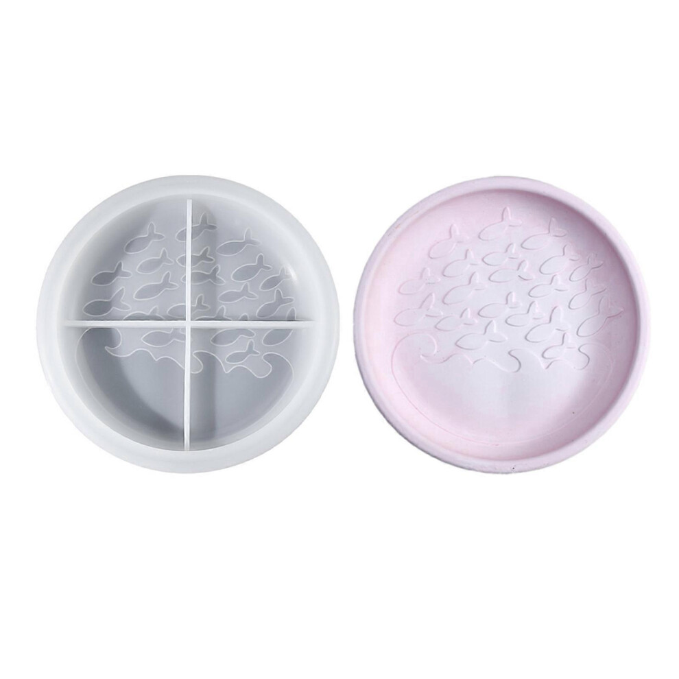 (School Of Fish, One Size) Silicone Dish Mould Resin Plate Molds Tray Moulds Ocean Theme Crafting Moulds Silicone Texture Suitable For Making Plate 3081097236630