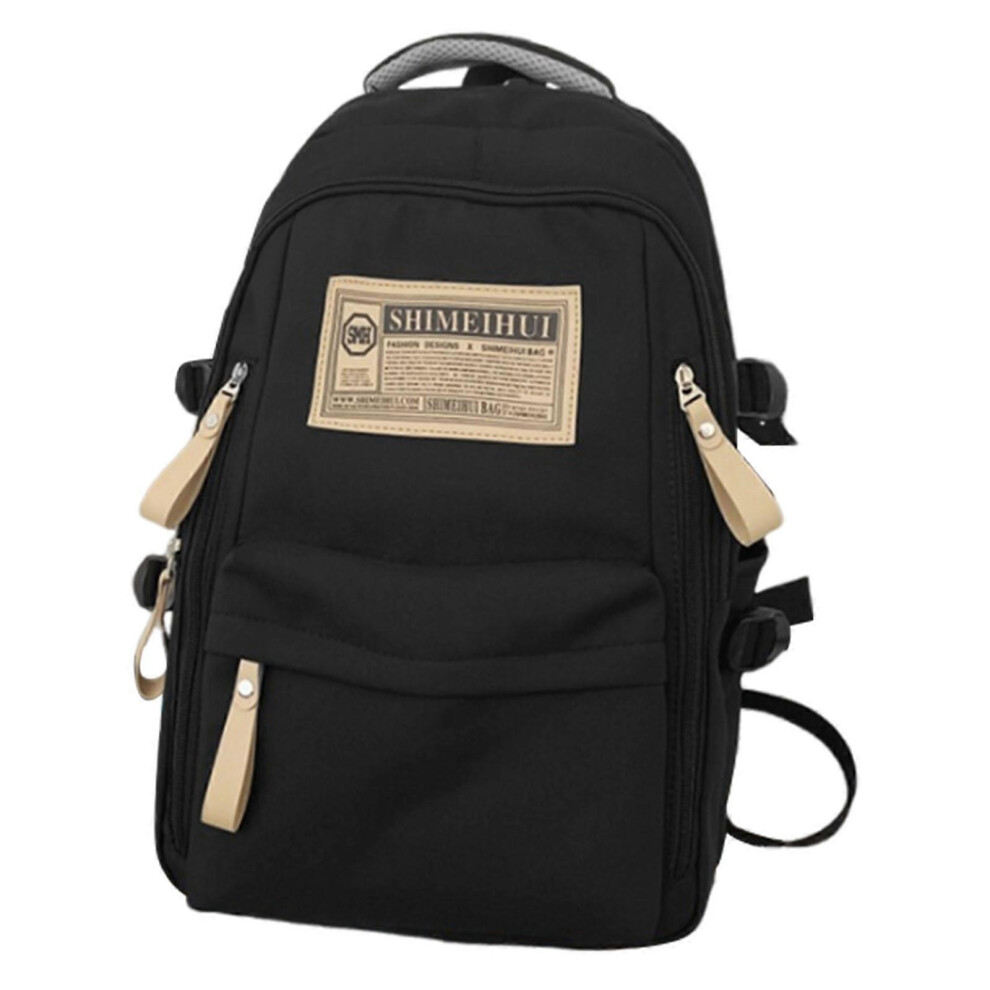 (Black, One Size) Multipurpose High Capacity Nylon Backpack For Travel And Students Organized Storage Sections School Book Bag Daypack Black 3081097235855
